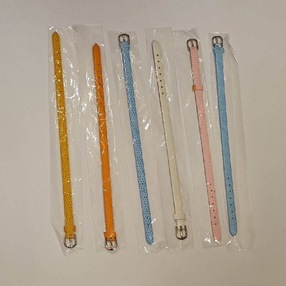 Leather Bracelet Set Of 6 Snake Craft Supplies Jewelry Making Multi-color NEW